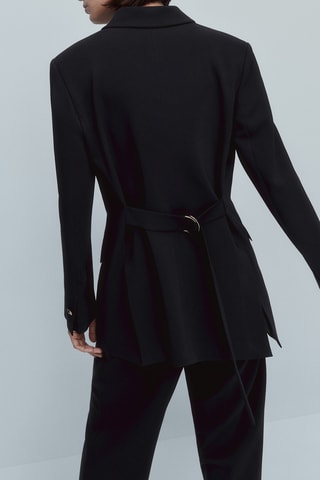 Veste ceinture boucle - Bleu nuit