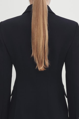 Veste croisée bleu marine en laine - Bleu nuit