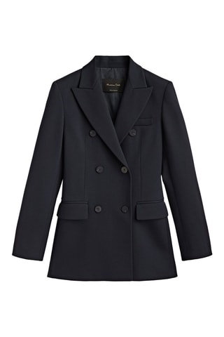 Veste croisée bleu marine en laine - Bleu nuit