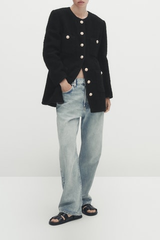 Veste longue boutons dorés - Noir