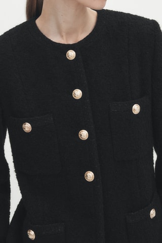 Veste longue boutons dorés - Noir