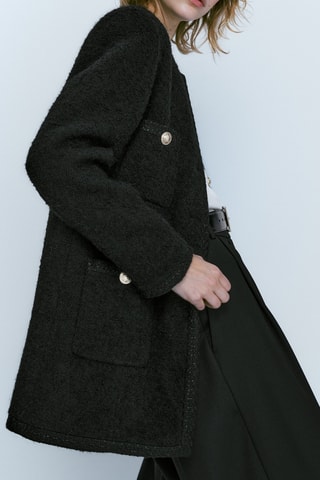 Veste longue boutons dorés - Noir