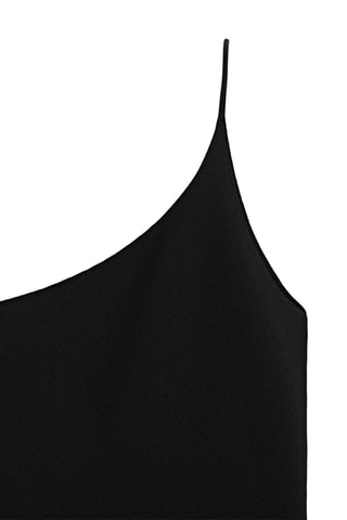 Top en maille asymétrique - Noir