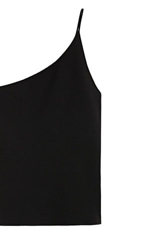 Top en maille asymétrique - Noir