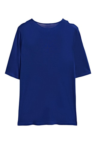 Top découpé manches mi-longues - Bleu roi