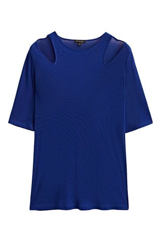 Top découpé manches mi-longues - Bleu roi