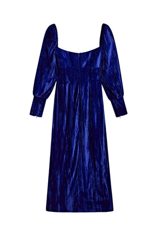 Robe en velours plissée - Studio - Bleu cobalt