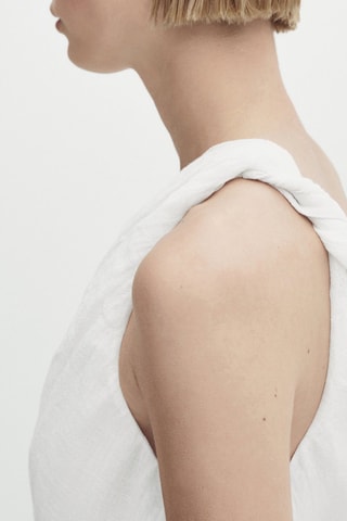 Robe asymétrique gaufrée - Blanc