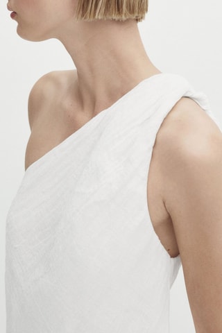 Robe asymétrique gaufrée - Blanc