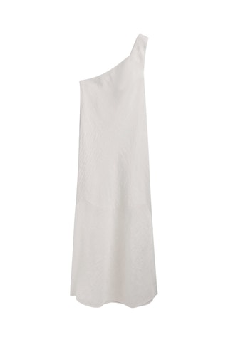 Robe asymétrique gaufrée - Blanc
