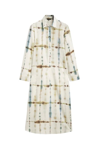 Robe tie-dye avec du lin et du coton - Blanc