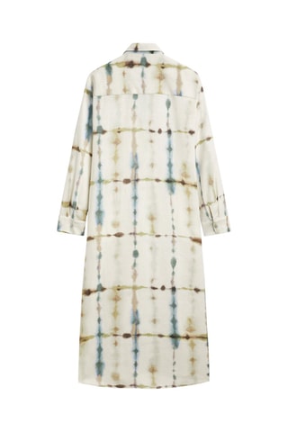 Robe tie-dye avec du lin et du coton - Blanc