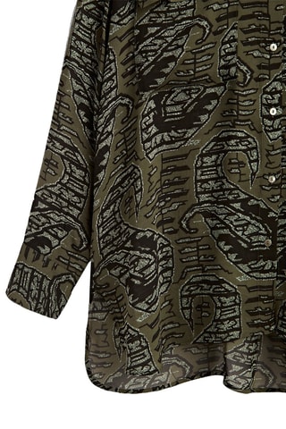 Chemisier fluide imprimé - Kaki et noir