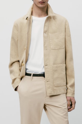 Surchemise en lin teinté ensemble - Beige