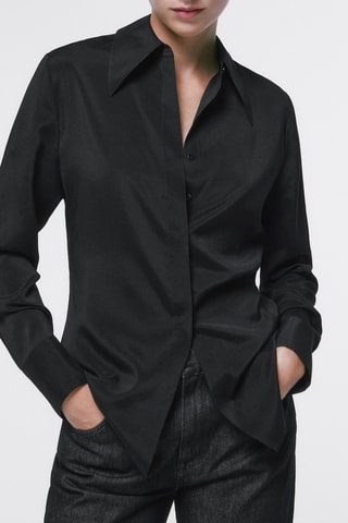 Chemisier noir en soie - Noir