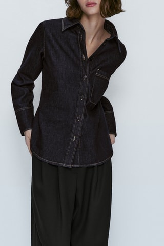 Chemise denim slim fit - Bleu