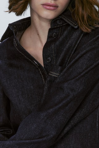 Chemise denim slim fit - Bleu