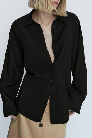 Chemise fluide détail dos - Noir