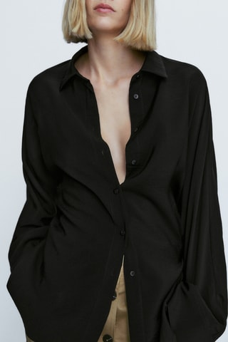 Chemise fluide détail dos - Noir