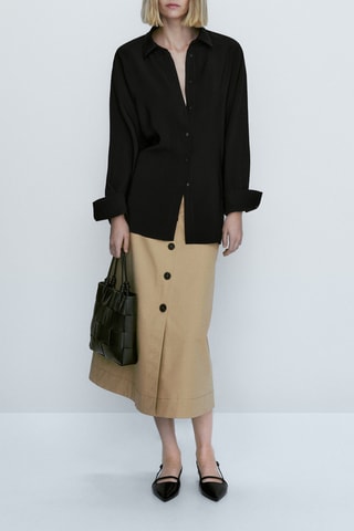 Chemise fluide détail dos - Noir