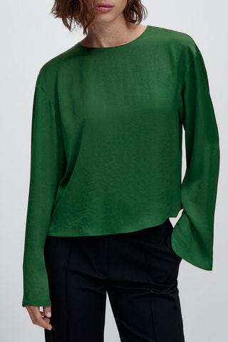 Chemise satinée cut out dos - Vert