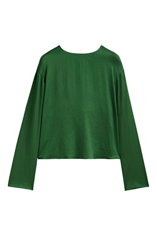 Chemise satinée cut out dos - Vert