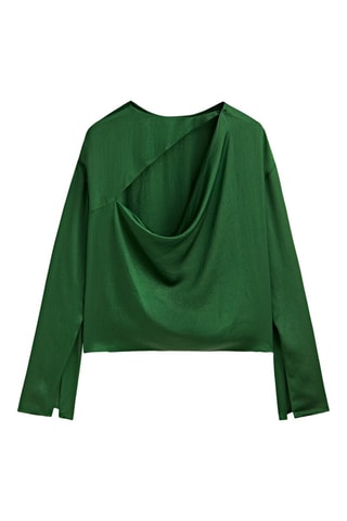 Chemise satinée cut out dos - Vert