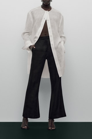 Chemise mélange lin boutons Limited Edition - Blanc