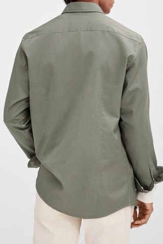 Chemise en sergé de coton cintrée - Kaki