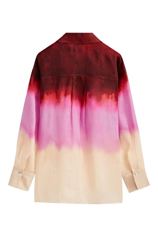 Chemisier dégradé en pure ramie - Bordeaux et mauve