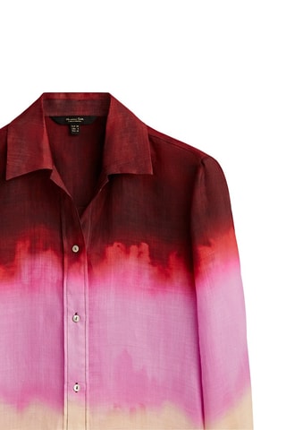 Chemisier dégradé en pure ramie - Bordeaux et mauve