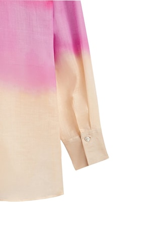 Chemisier dégradé en pure ramie - Bordeaux et mauve