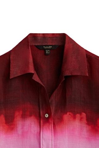 Chemisier dégradé en pure ramie - Bordeaux et mauve