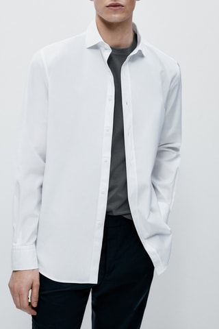 Chemise en popeline pur coton - Blanc