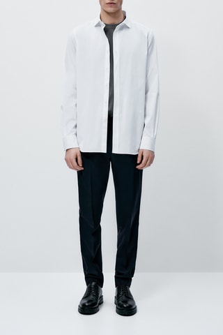 Chemise en popeline pur coton - Blanc