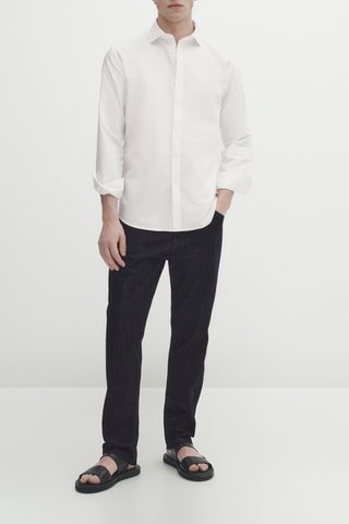 Chemise oxford en coton slim fit - Blanc