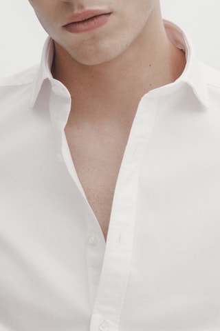 Chemise oxford en coton slim fit - Blanc