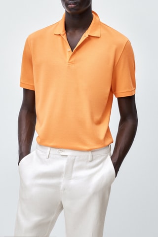 Polo en piqué de pur coton - Orange