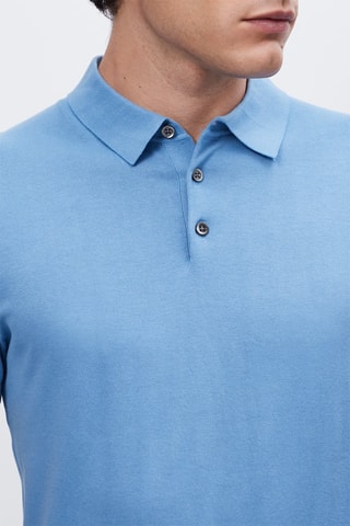 Pull à manches courtes en coton - Bleu