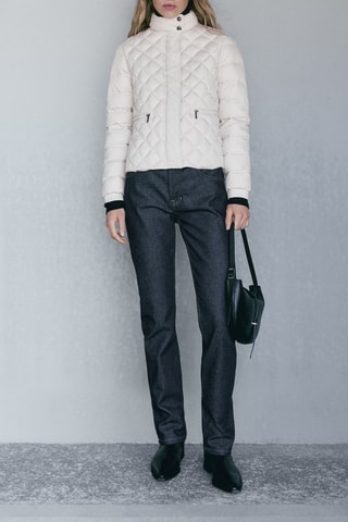 Doudoune rembourrée de duvet et plumes - Ecru