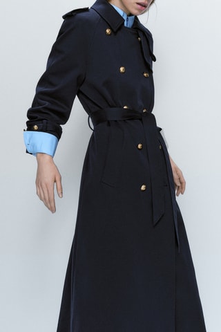 Trench avec boutons dorés - Bleu marine