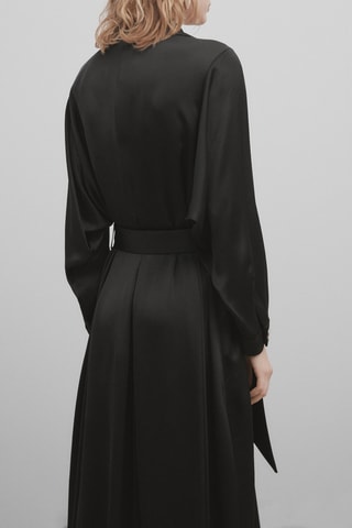 Trench satiné ceinture - Noir