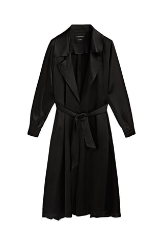 Trench satiné ceinture - Noir