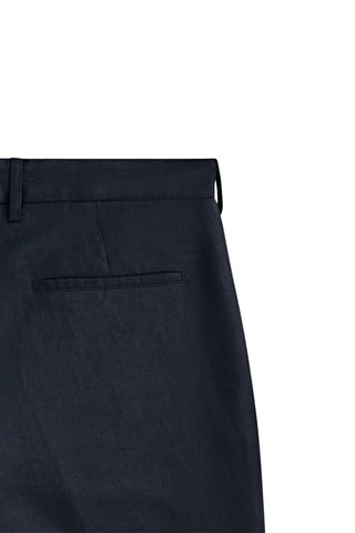 Bermuda à pinces 100% lin - Bleu marine