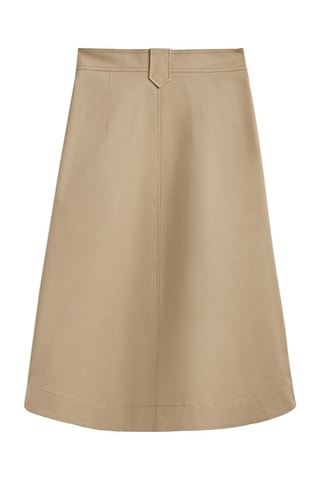 Jupe midi boutons contrastants - Beige