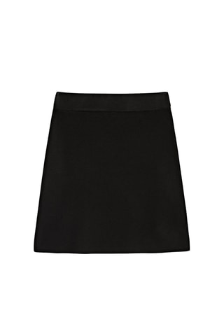 Jupe courte en maille avec boutons - Noir