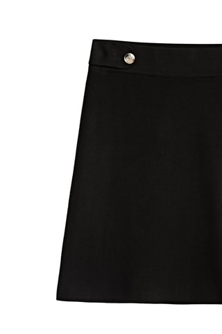 Jupe courte en maille avec boutons - Noir