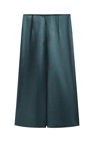 Jupe midi satinée - Vert