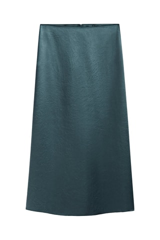 Jupe midi satinée - Vert