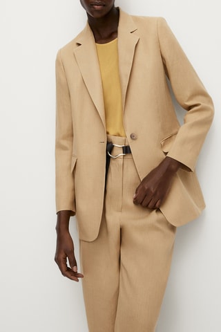 Blazer en lin à un bouton - Beige